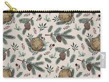 Load image into Gallery viewer, Winter Branches, Berries and Pine Cones - Carry-All Pouch
