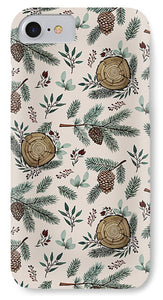 Winter Branches, Berries and Pine Cones - Phone Case