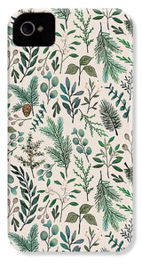 Winter Eucalyptus and Berry Pattern - Phone Case