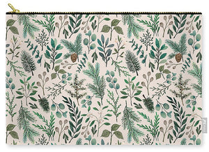 Winter Eucalyptus and Berry Pattern - Carry-All Pouch