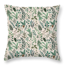 Load image into Gallery viewer, Winter Eucalyptus and Berry Pattern - Throw Pillow