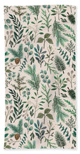 Load image into Gallery viewer, Winter Eucalyptus and Berry Pattern - Bath Towel