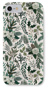 Winter Floral Pattern - Phone Case