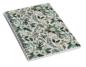 Winter Floral Pattern - Spiral Notebook