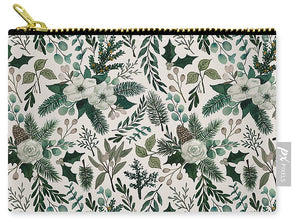 Winter Floral Pattern - Carry-All Pouch