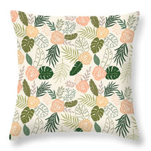 Load image into Gallery viewer, Yellow and Green Tropical Floral Patten - Throw Pillow